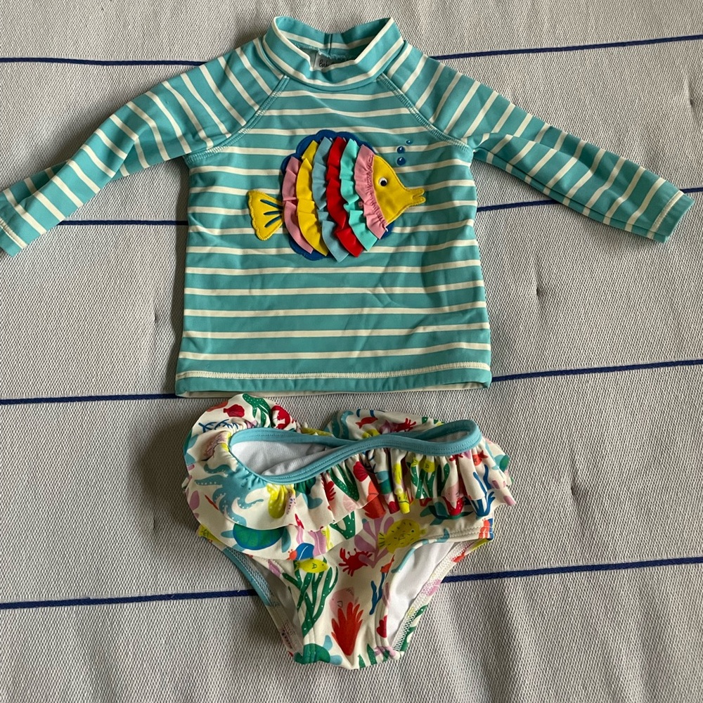 Two piece rash guard swim set